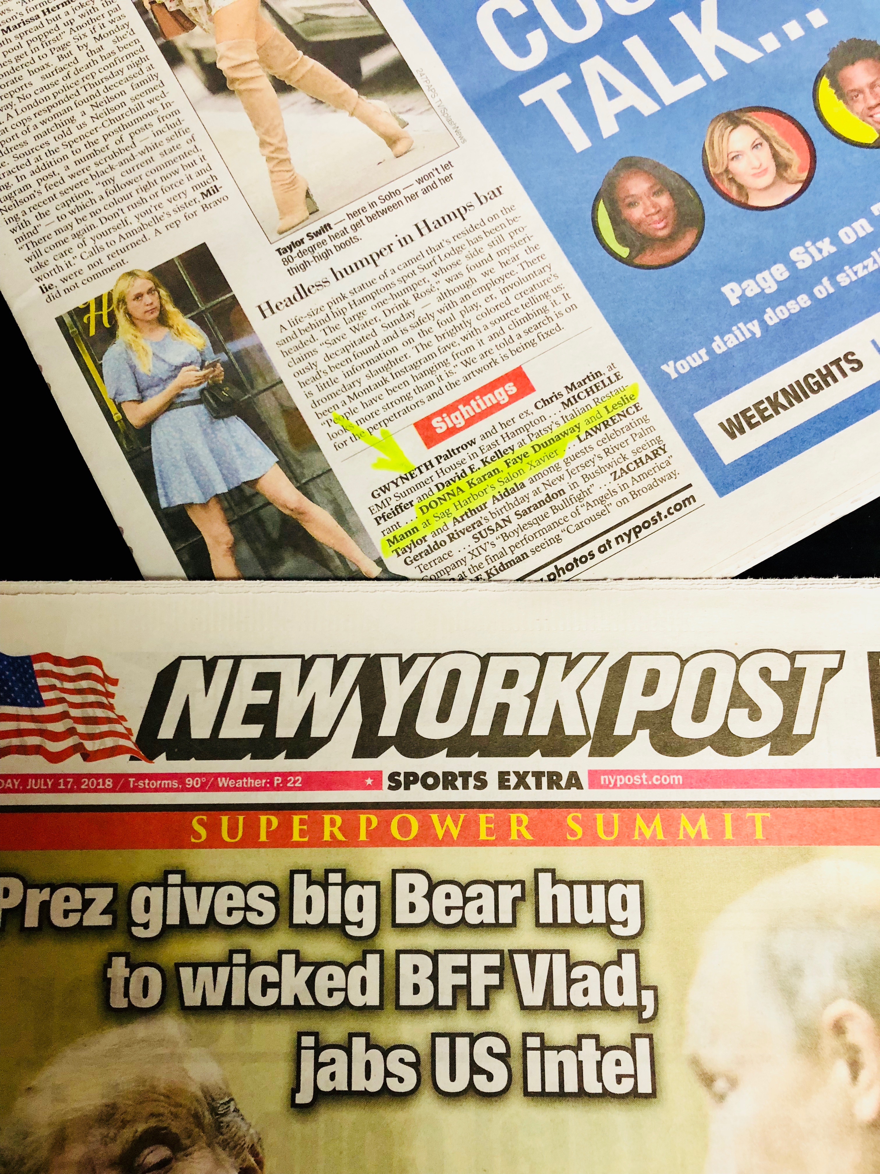 New York Post-Sightings